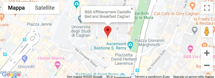 mappa b&b affittacamere castello bed and breakfast